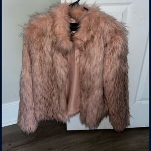 Fashion Nova Pink Teddy Jacket Plush Faux Fur